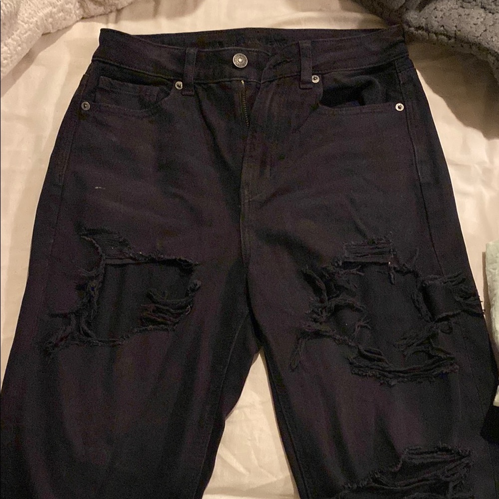 Distressed Black Jeans